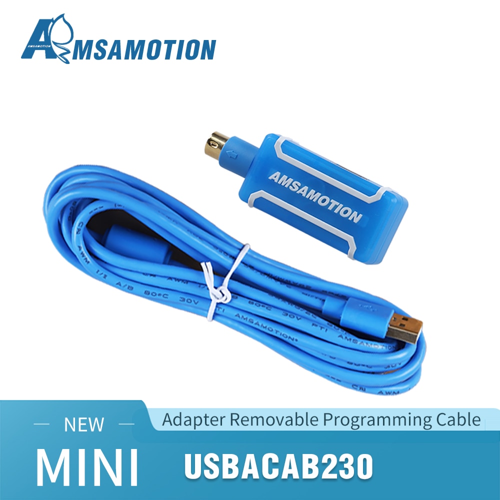AMSAMOTION 2020 미니 프로그래밍 케이블 USBACAB230 어댑터 이동식 USB RS232 어댑터 USB-DVP ES EX EH EC SE SV SS PLC